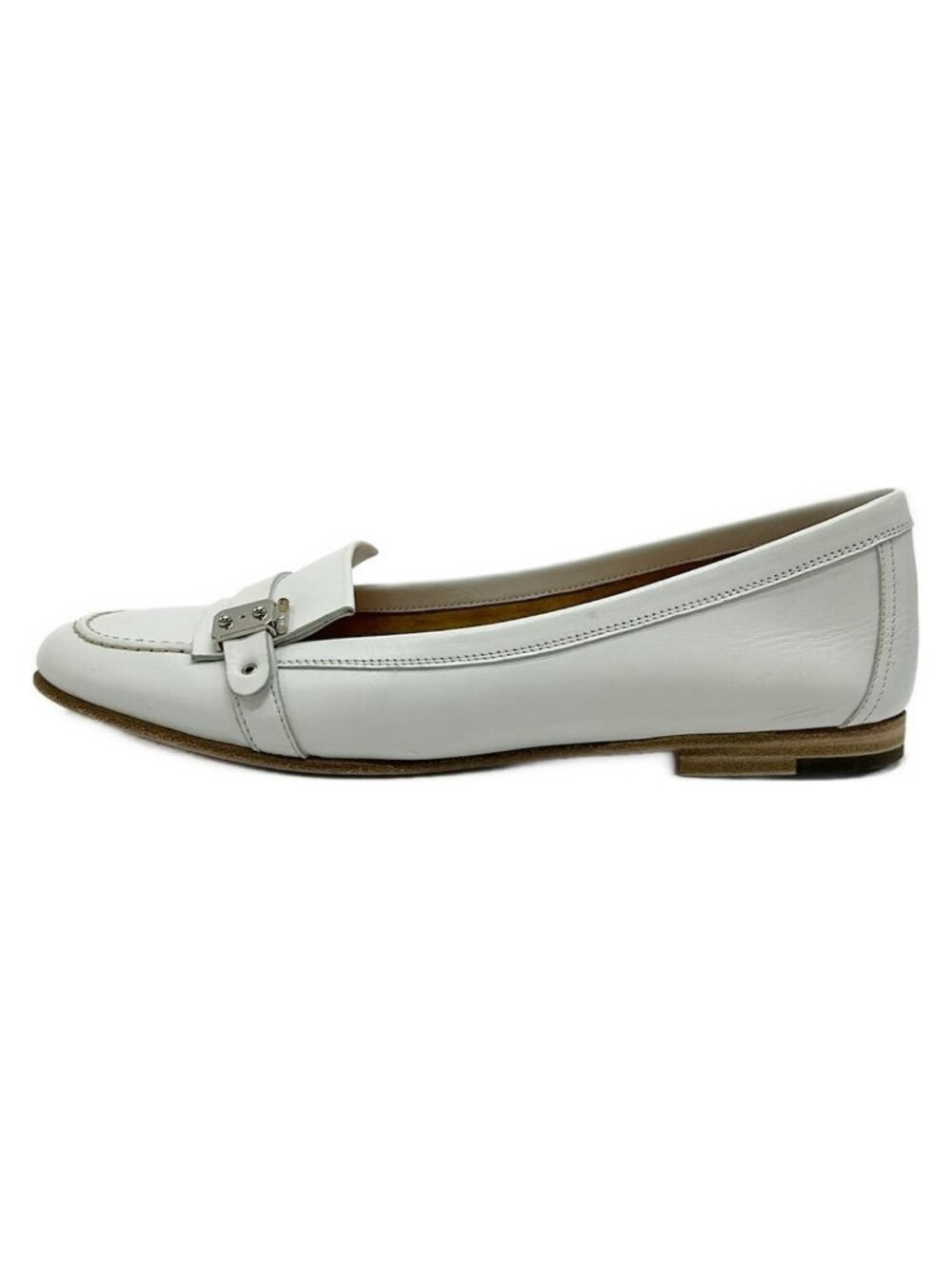 Hermes Loafers White Leather